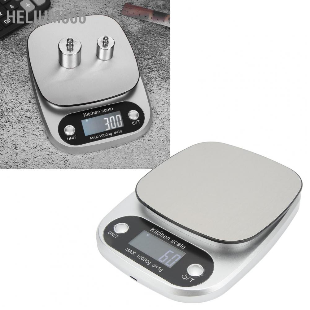 Helium066 Kitchen Food Scale High Accuracy Fast Cleaning LED Screen Blue Backlight for Baking Cooking