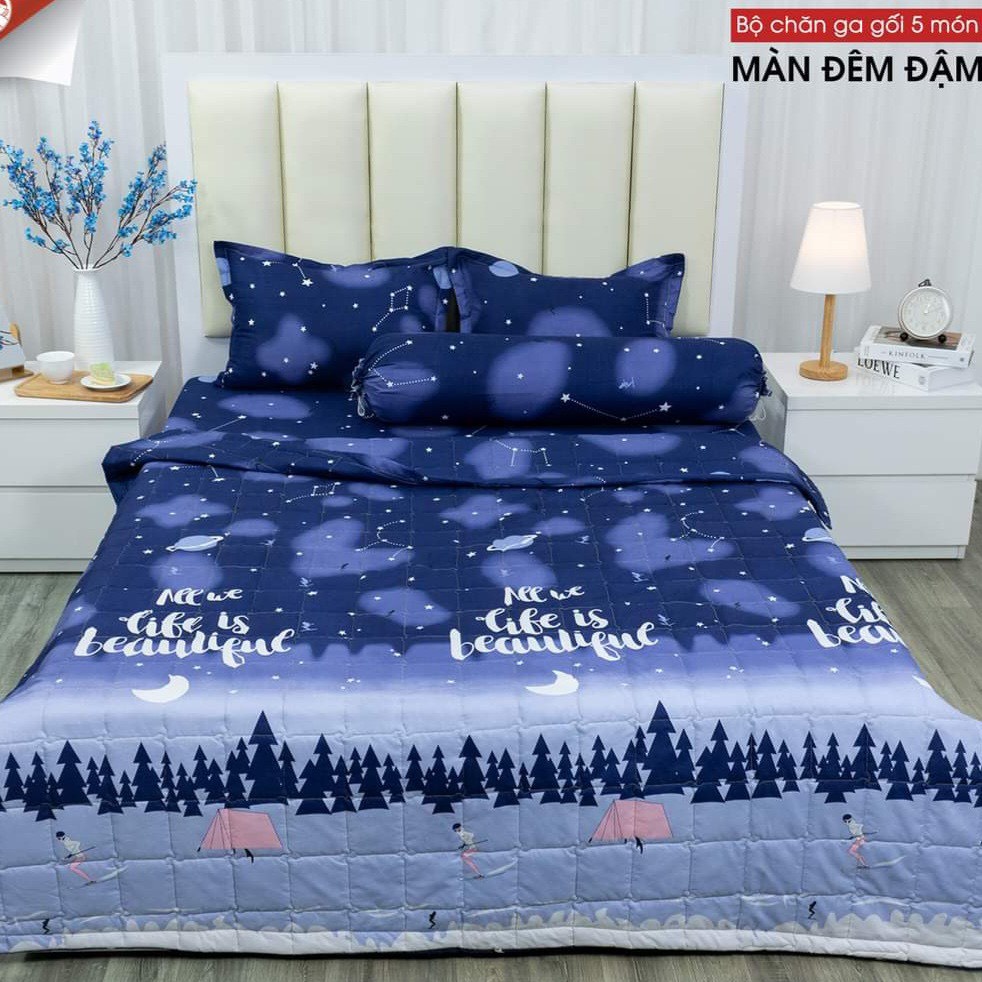 Chăn Hè Siêu Gọn Nhẹ Chất Liệu Cotton Poly Thấm Hút Mồ Hôi Tốt , Chần Bông 3 Lớp Dày Được Chọn Mẫu