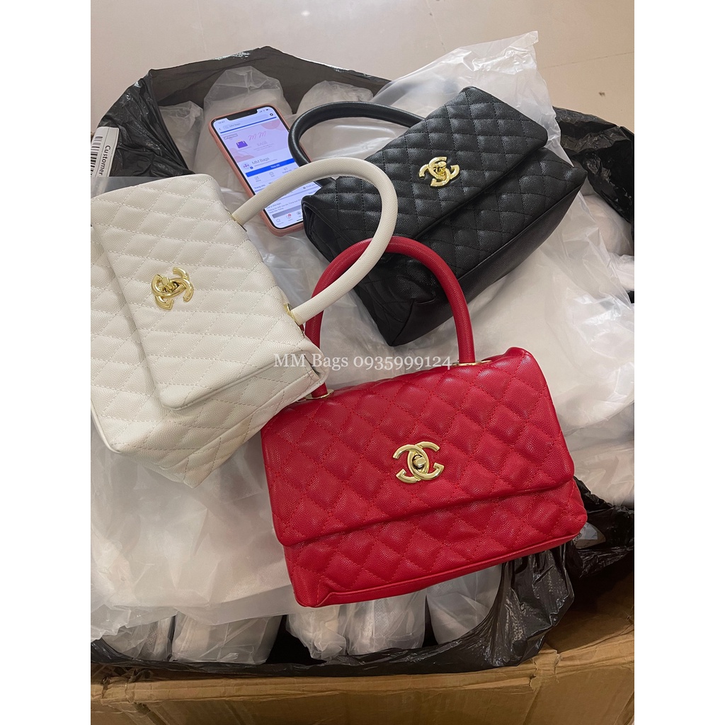 Túi xách đeo chéo nữ trần trám da hạt quai xách logo xích đồng size 33 da đẹp