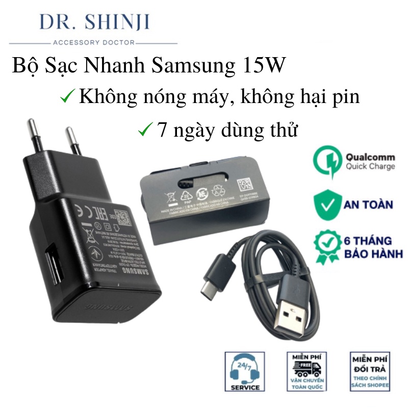Bộ sạc nhanh Samsung 15W Sạc Nhanh Type C Quick Charge 2.0 Sử Dụng Cho Samsung S8/ S9/ Note 8/ Note 9