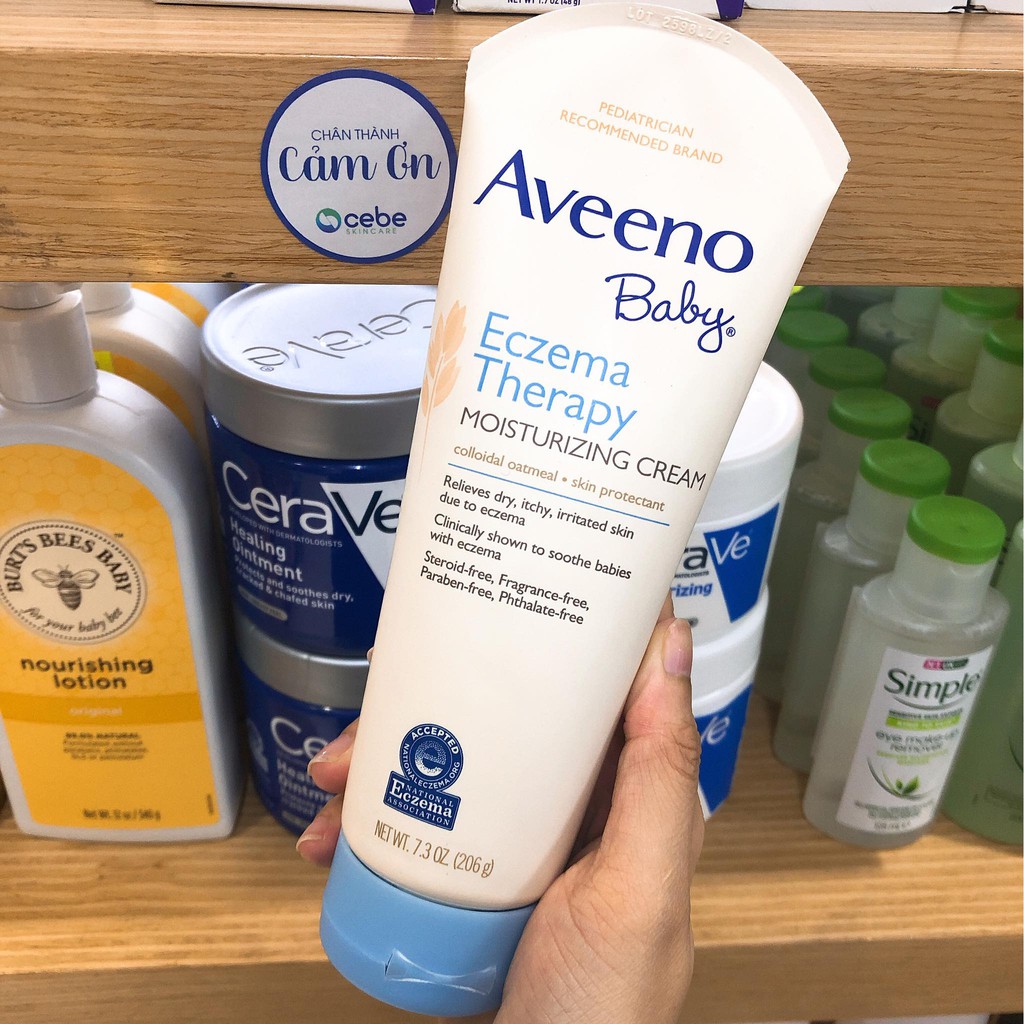 Kem chàm cho bé Aveeno Baby Eczema Therapy Moisturizing Cream (206g)