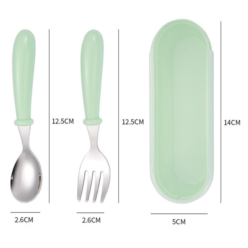 Bộ Dụng Cụ Ăn Uống 1 Món Bằng Thép Không Gỉ Họa Tiết Hoạt Hình Dễ Thương Cho Bé