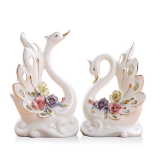 Thiên Nga Trang Trí Cao Cấp Gốm Sứ