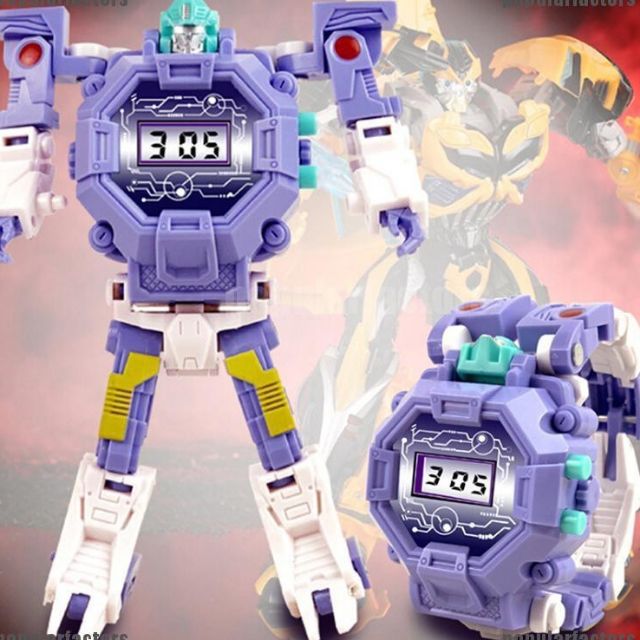 Đồ chơi đồng hồ điện tử cho bé trai, gái hình Robot ngộ nghĩnh (4 màu)