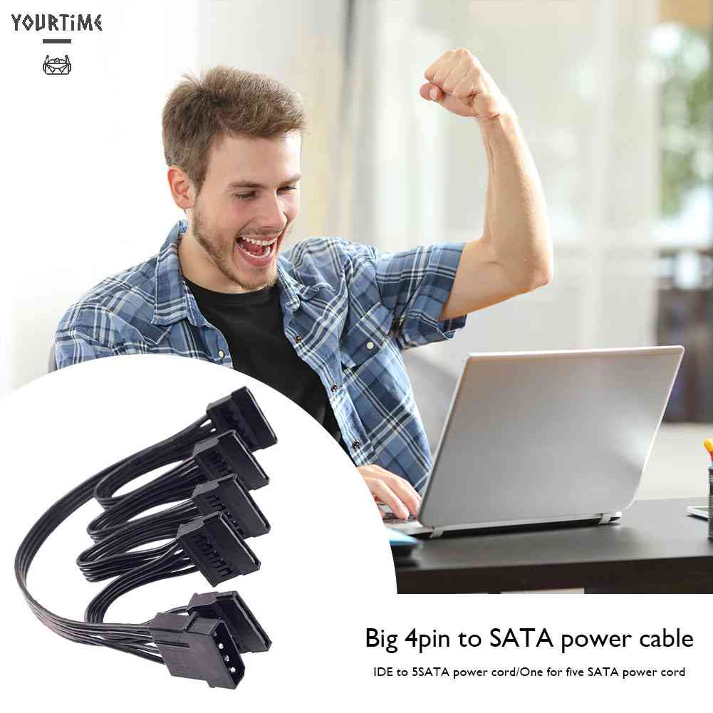 Cáp Chia Nguồn Molex 4 Pin 1 Sang 5 SATA 15 Pin 78cm Chuyên Dụng
