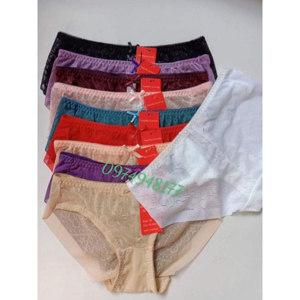 ♥️ hàng việt nam chất luợng cao♥️ COMBO 10 quần lót nữ thun lạnh pha ren cao cấp 40kg-70kg