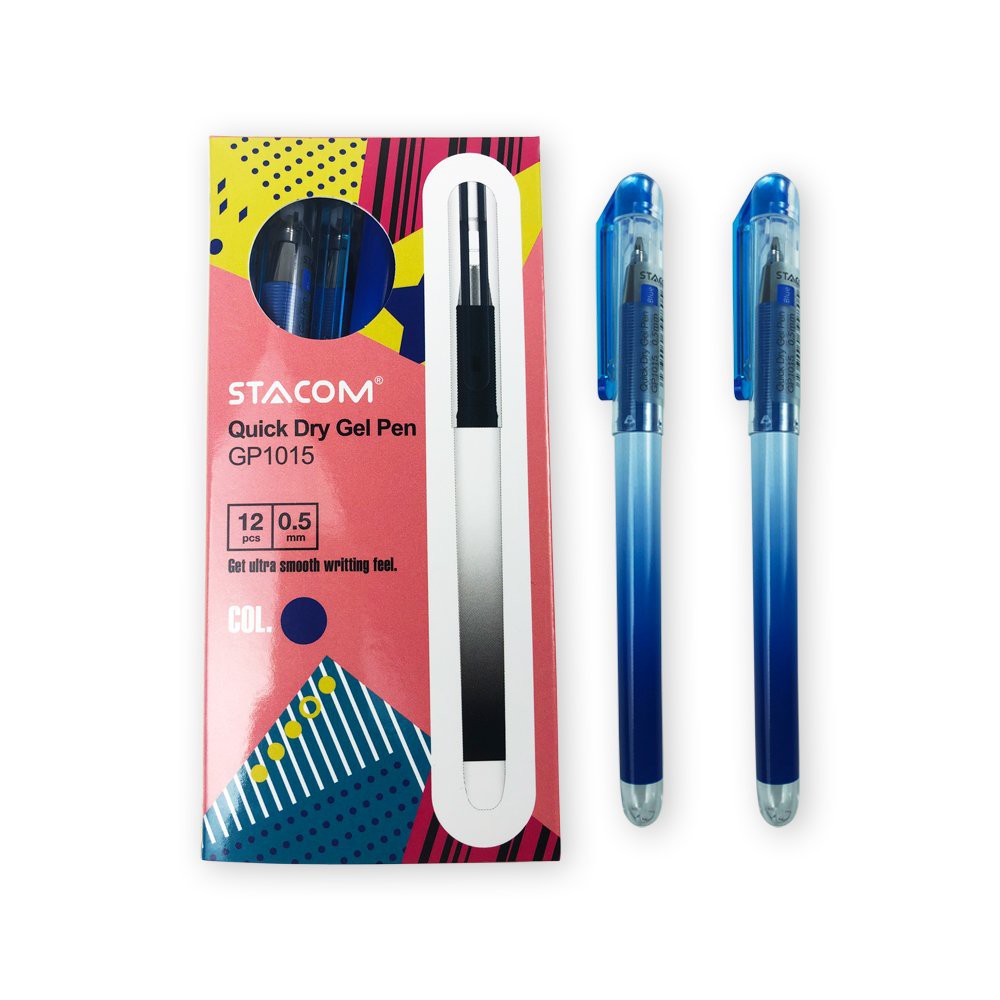 Bút ký Quick Dry nét 0.5mm mực xanh STACOM GP1015