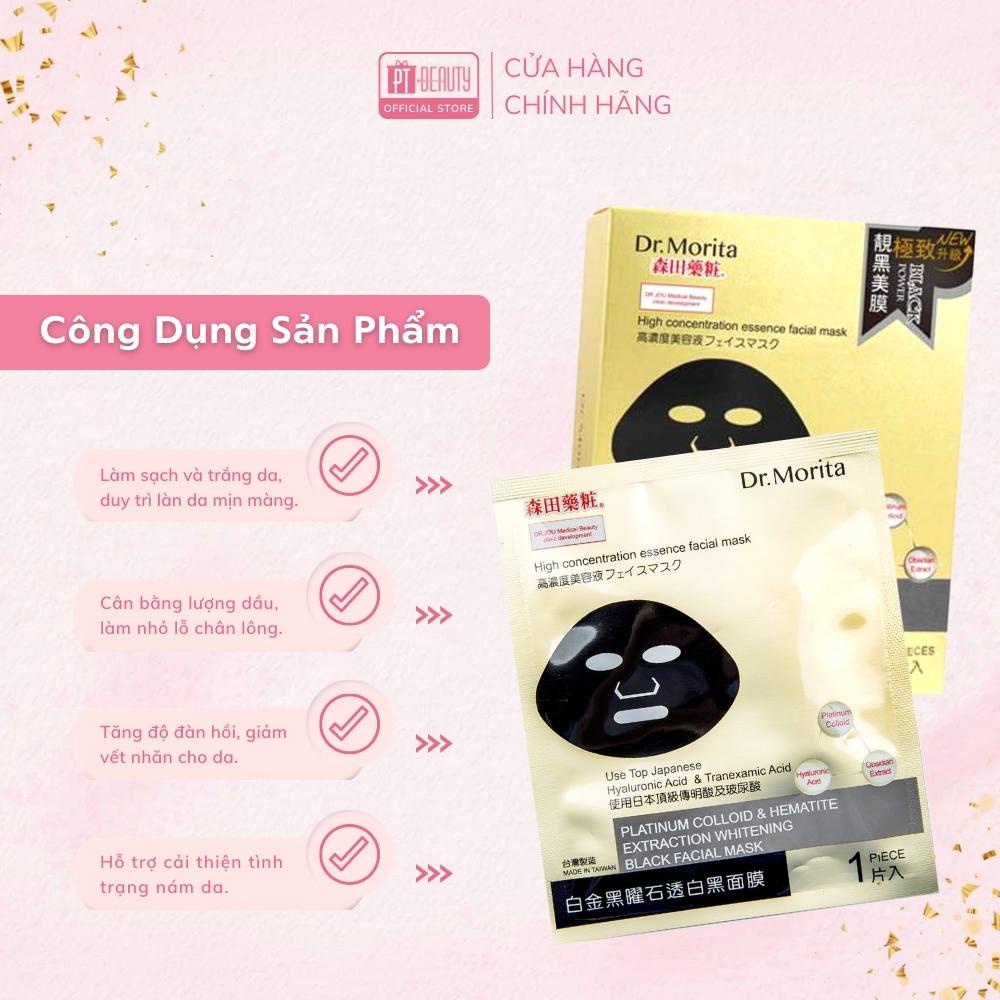 Mặt nạ dưỡng ẩm, trắng da Dr.Morita Platinum Colloid Whitening Blackhead Facial Mask Lẻ 1 Miếng