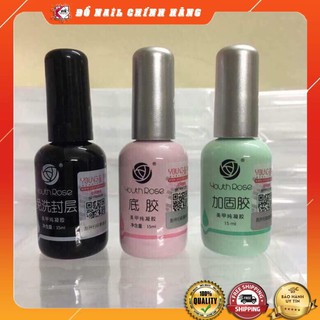 Base top cứng móng hoa hồng 15ml - đồ nails cần thiết thợ nail nào cũng cần