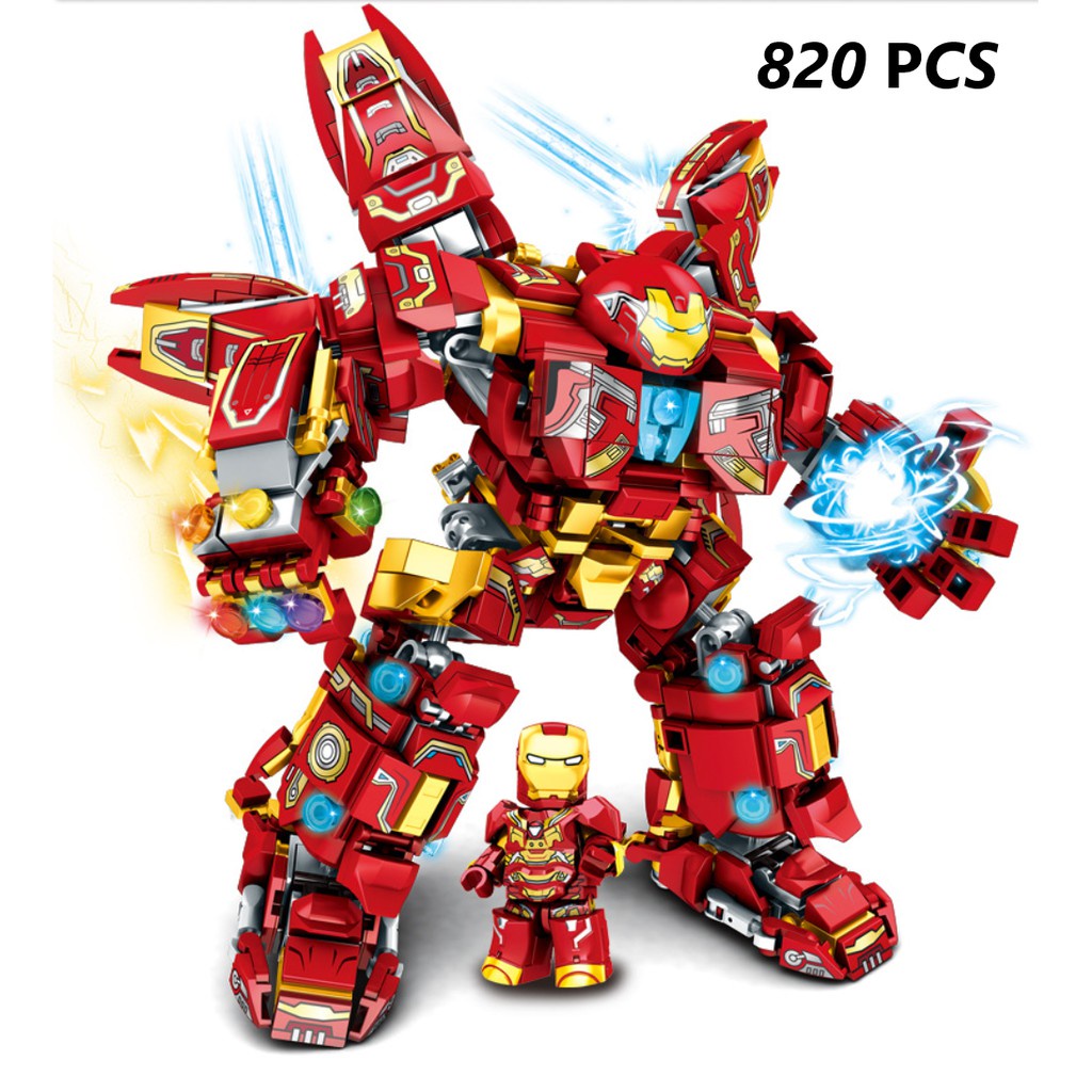 Bộ đồ chơi lắp ráp xếp hình mô hình người sắt, Iron Man Hulkbuster, Marvel siêu to
