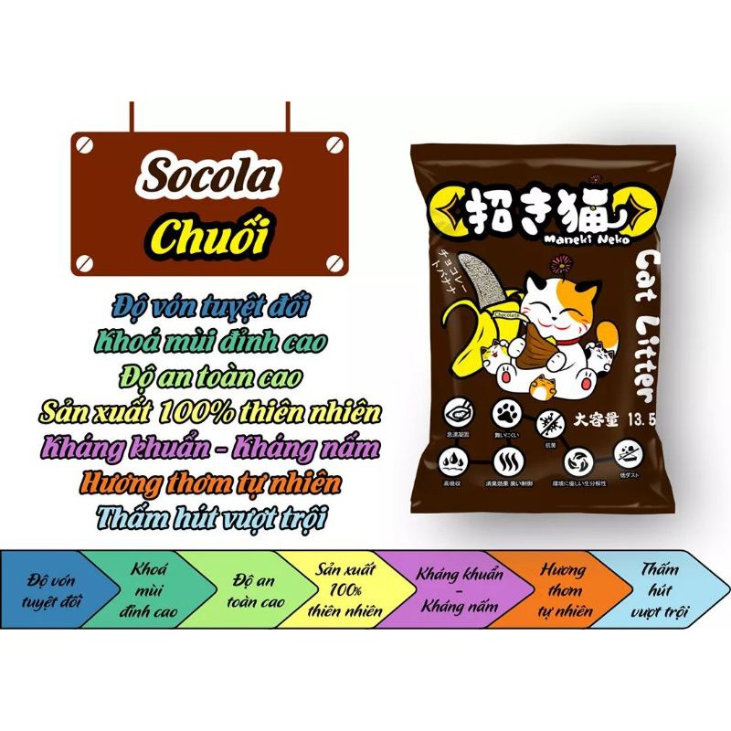 [Mã PETSALE giảm 8% đơn 300K] Grab + Now có trong 1-2 tiếng- Cát vệ sinh cho mèo MANEKI NEKO 5L