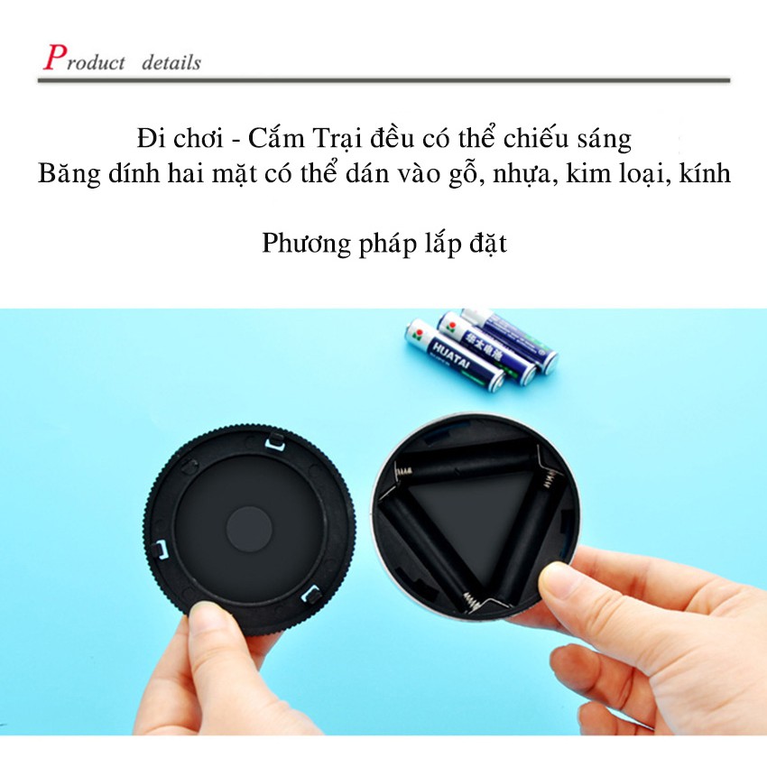 Đèn led cốp, trần ô tô xe hơi chạy pin - 3 mắt LED siêu sáng, đa năng và tiện ích