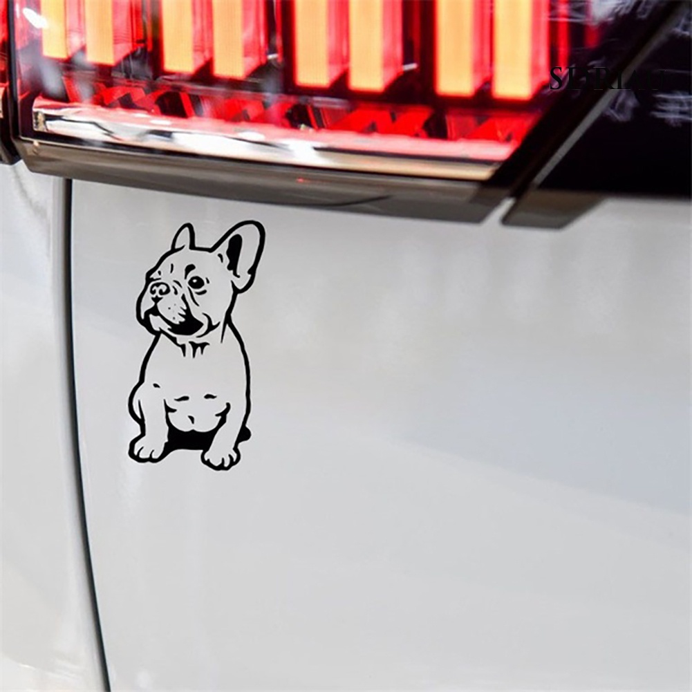 Miếng dán phản quang hình cún bull vui nhộn trang trí xe hơi
