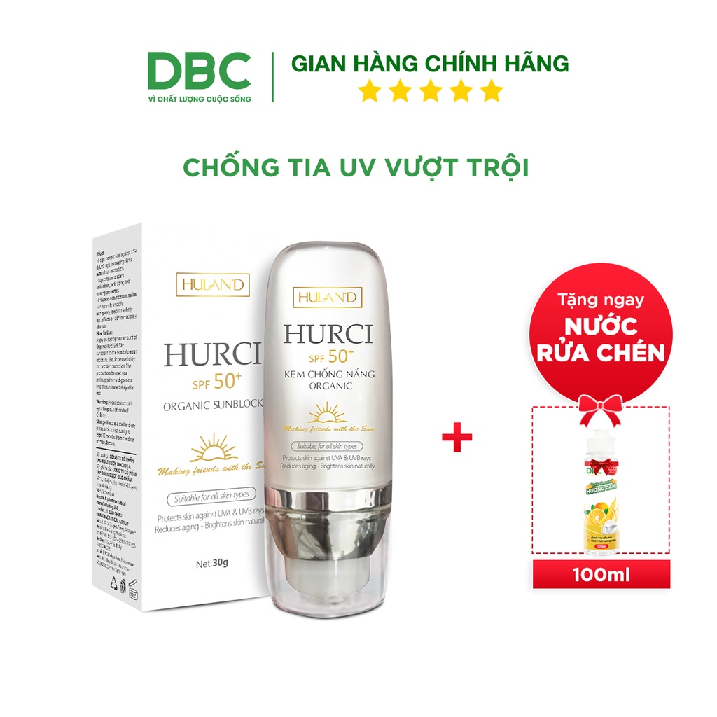 Kem Chống Nắng Sun Cream Protection UV SPF 50+ Hurci DƯỢC BẢO CHÂU Bảo Vệ Da Toàn Diện Da Trắng Mịn Tự Nhiên