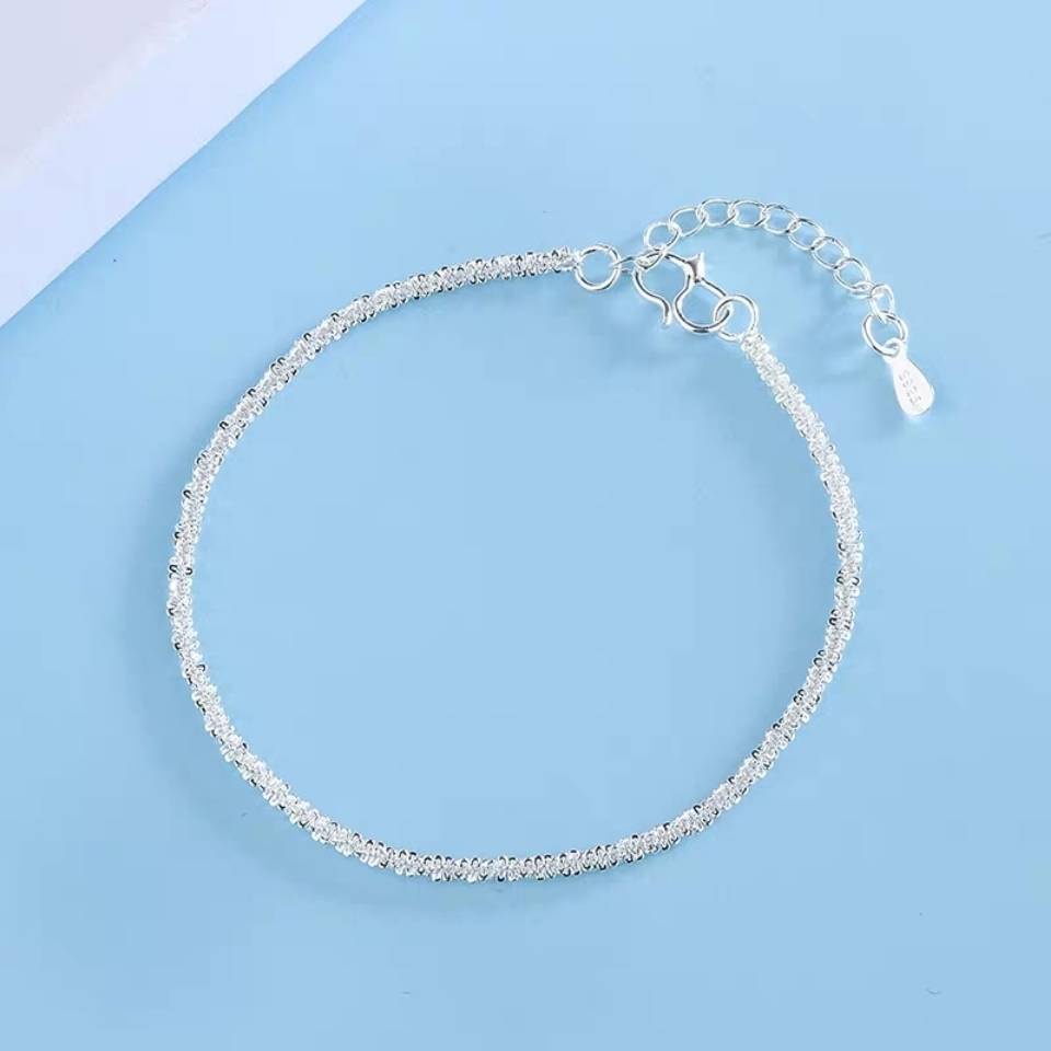 Lắc Chân Bằng Bạc S999 Thiết Kế Đơn Giản Xinh Xắn Thời Trang Cho Nữ