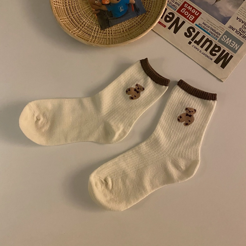 NUZIRO  Set 6 đôi vớ cotton phong cách Hàn Quốc cho nữ