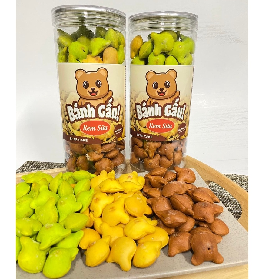 Bánh gấu nhân kem sữa mix 3 vị hộp 450g ăn vặt Lodaz siêu ngon tại Hà Nội