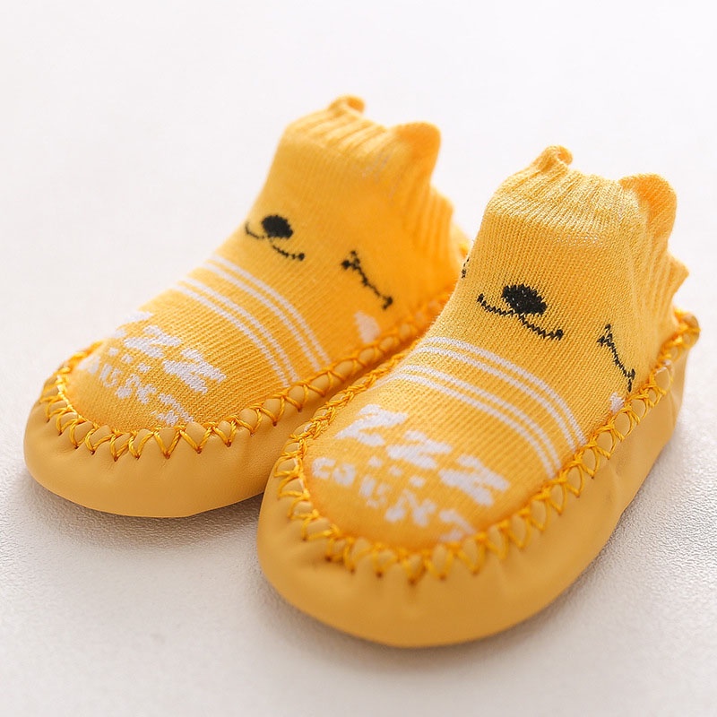 Vớ Da Chống Trượt Hình Thú Hoạt Hình Cho Bé Sơ Sinh