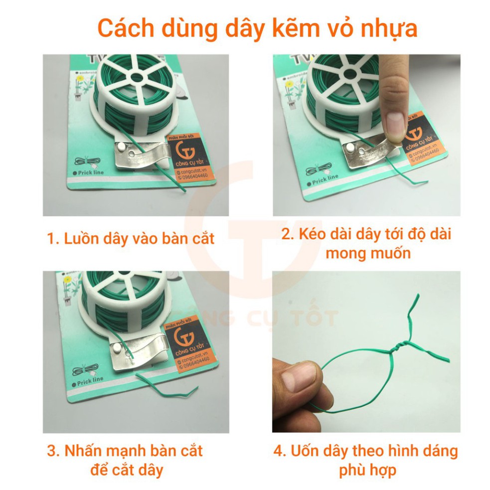 Dây kẽm vỏ nhựa cố định cành cây hoa quả