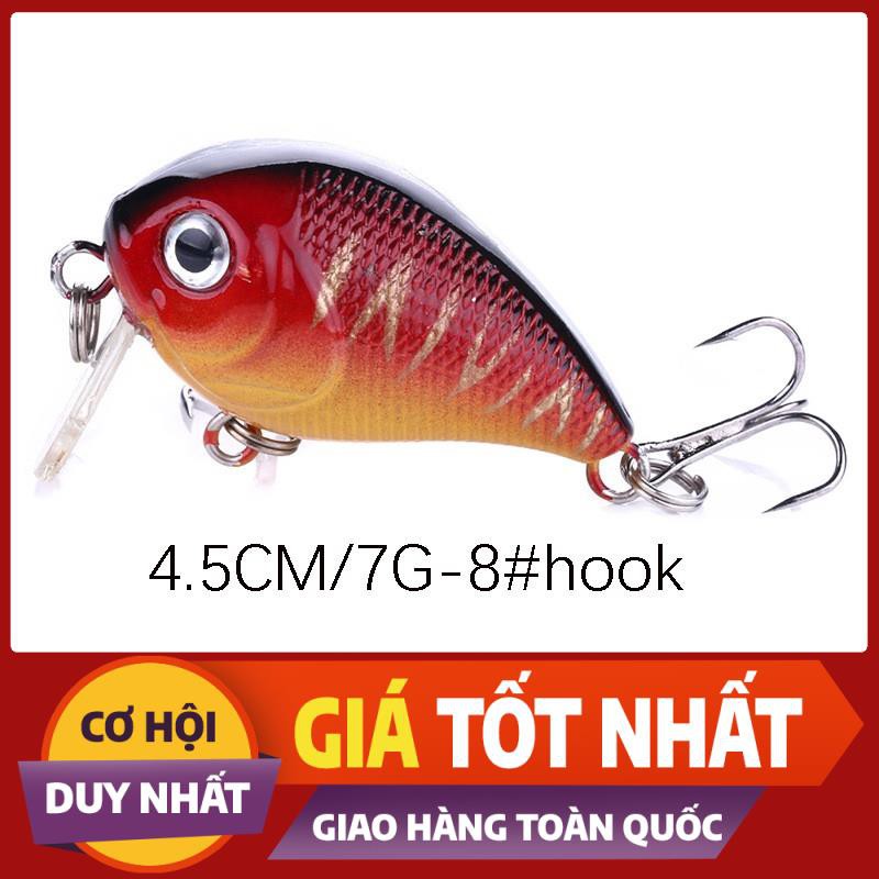 [ Xả Nhanh] Cá Voi Lưng Gù Siêu Nhạy Cá Dài 4,5cm nặng 7gam Siêu Nhạy Cá lóc, cá chuối, cá chim, cá rô, trắm, thiểu