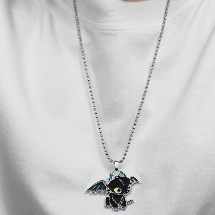 Dây Chuyền Mặt Rồng Đôi Hoạt Hình Phong Cách Hip Hop 23580