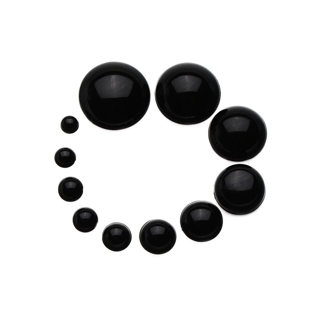 Bộ 100 Mắt Gấu Nhựa Nỉ Màu Đen 4-20mm Làm Thú Nhồi Bông DIY Cho Bé