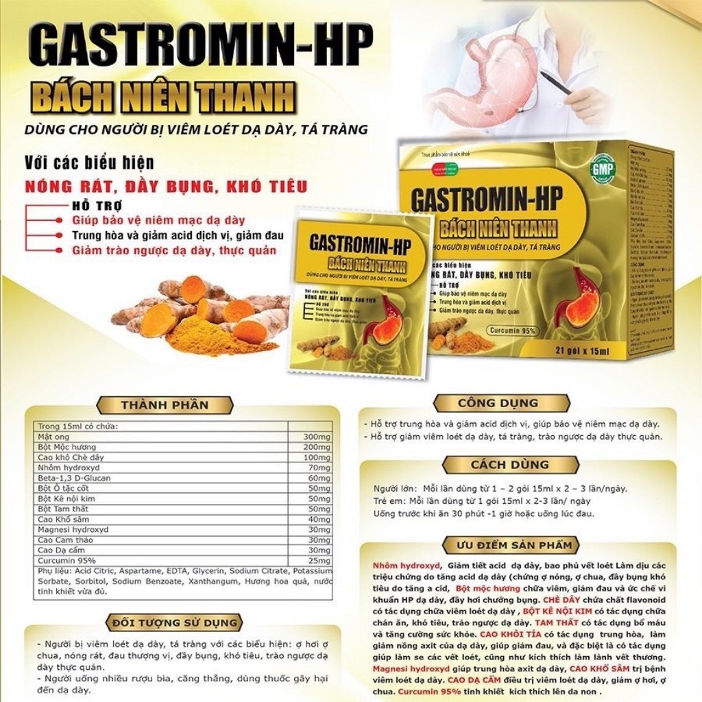 Giảm đau dạ dày GASTROMIN-HP 💥 CHÍNH HÃNG 💥 Trung hoà acid và bảo vệ niêm mạc dạ dày Gastromin-HP