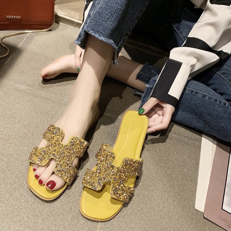 Dép chữ H đính đá lấp lánh hàng quảng châu