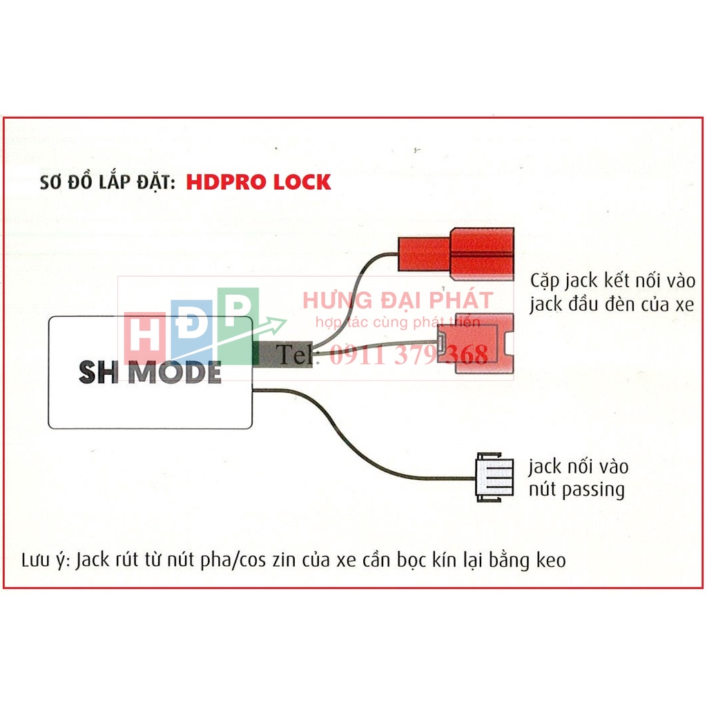Bộ mạch tắt đèn xe SH Mode 2021 2022 2023 - Chính hãng HDPRO LOCK - BH 2 năm