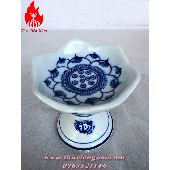 4 loại chân nến màu lam - Chân nến Bát Tràng