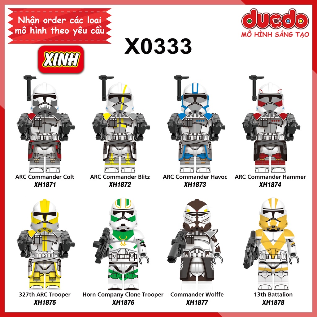 Minifigures nhân vật Star Wars Chiến tranh giữa các vì sao - Đồ chơi Lắp ghép Xếp hình Mô hình Mini XINH X0333