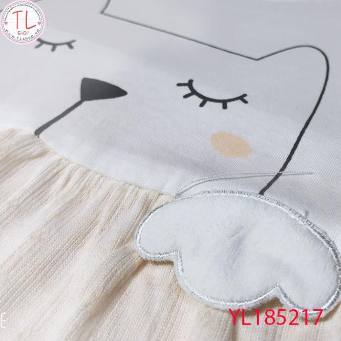 Thời trang trẻ em -Bodysuit thun tay dài cho bé gái hình mèo con - Quần áo bé gái - Bộ bé gái