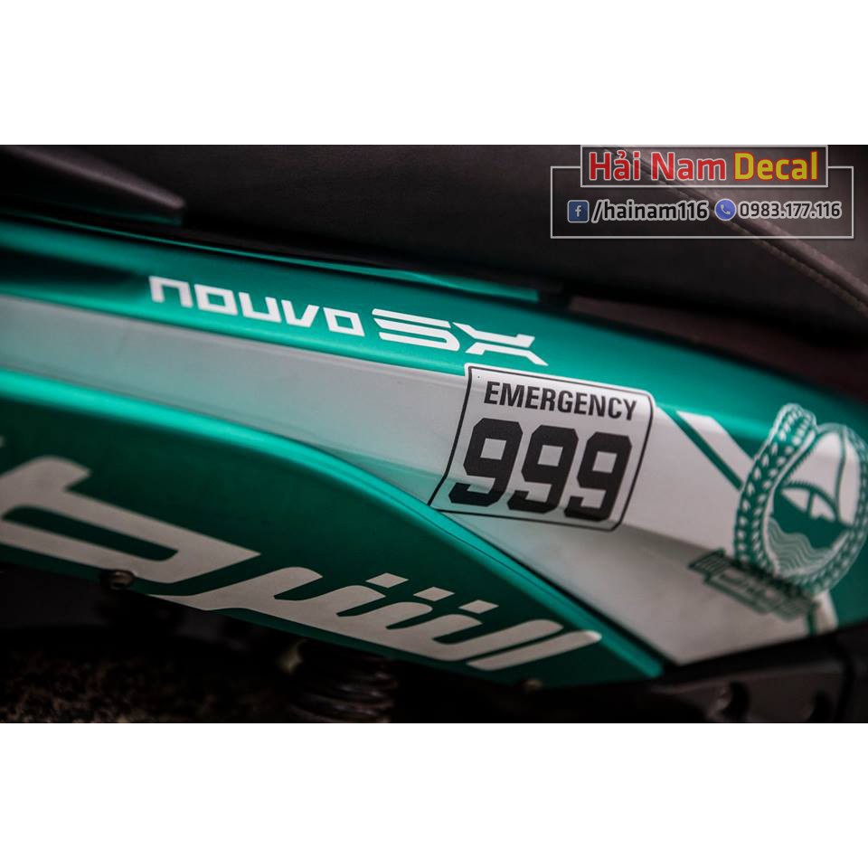 Tem Trùm Nouvo 5 Xanh Trắng 999 Emergency