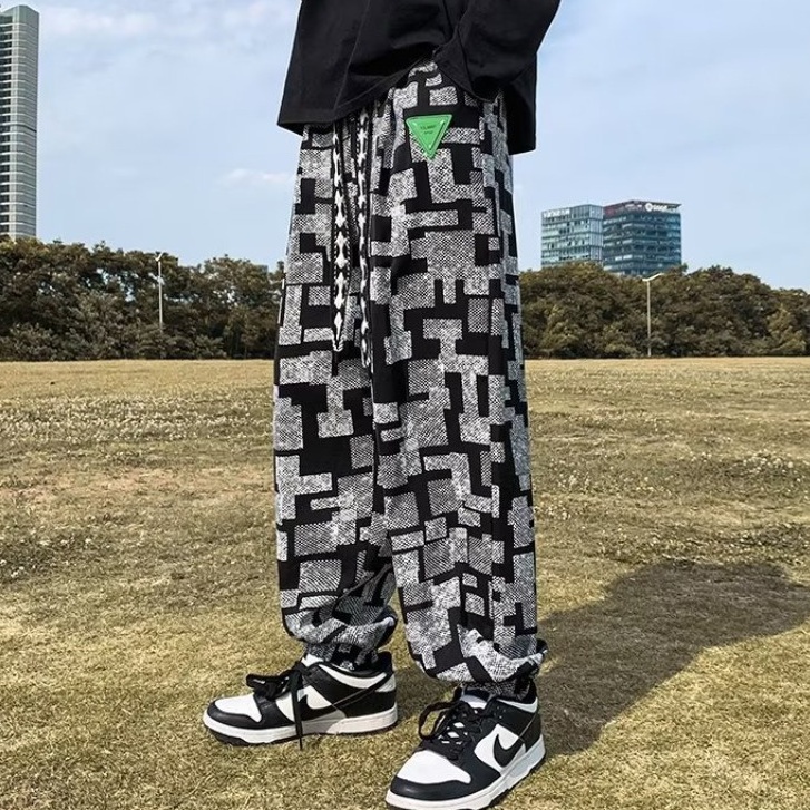 Quần Thể Thao Dáng Rộng Sọc Ca Rô Thời Trang Hàn Quốc Trẻ Trung