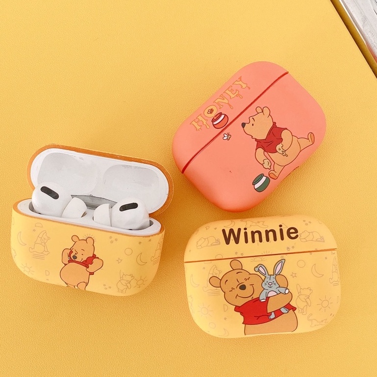 Vỏ Bảo Vệ Hộp Sạc Tai Nghe compatible AirPods Pro/compatible AirPods 3/Pro 2Gen Hình Gấu Pooh Dễ Thương