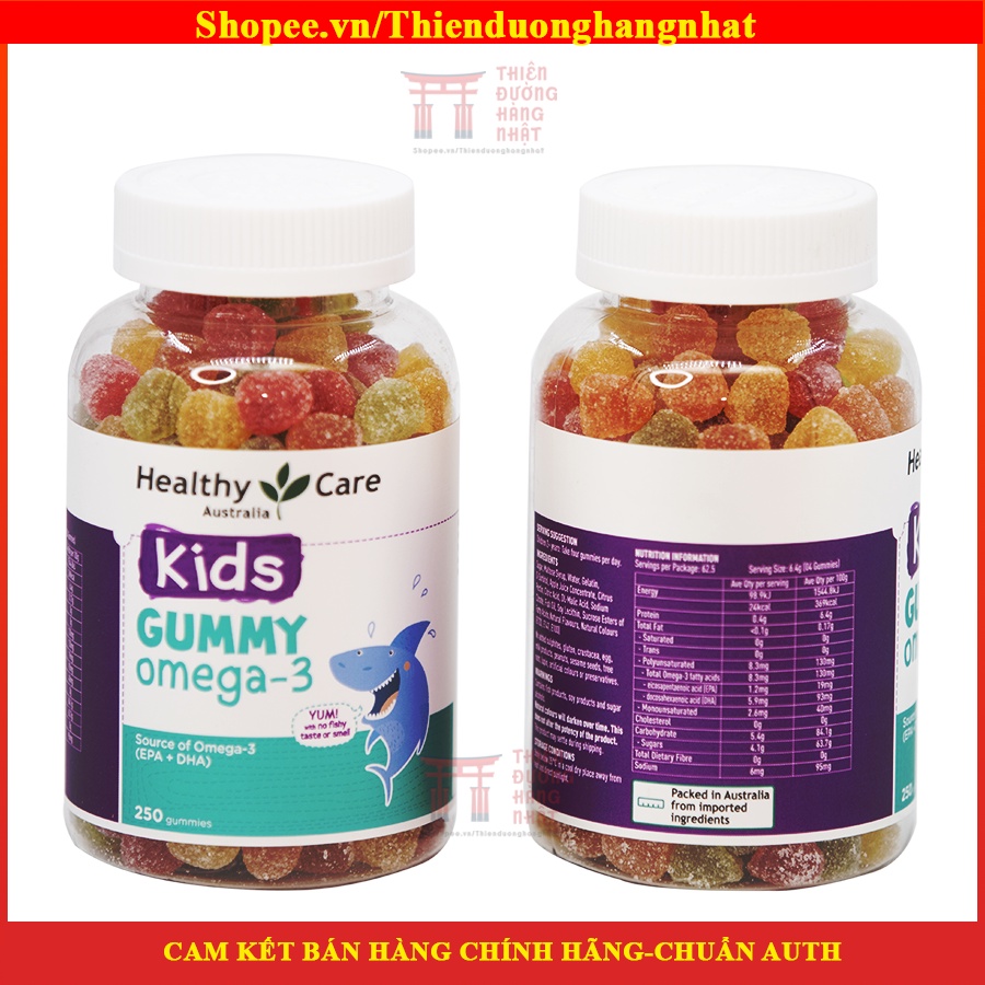 Kẹo dẻo bổ sung dưỡng chất Omega-3 Healthy Care Úc cho bé, Kẹo dẻo bổ sung Omega-3(EPA+DHA)