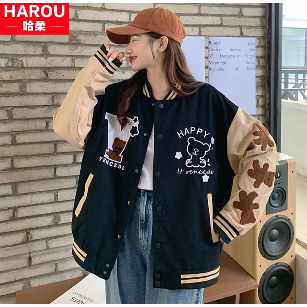(PH) Áo Khoác Bóng Chày Kiểu Bóng Chày Hàn Quốc Cho Nữ Tuổi Teen BB 45g