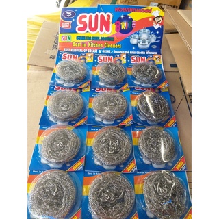 Vỉ 12 miếng cước/bùi nhùi cọ xoong nồi inox siêu sạch