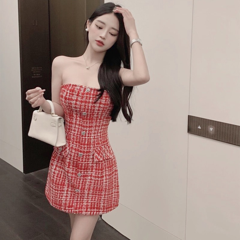 Đầm ôm dự tiệc tông đỏ tôn dáng ẢNH THẬT CUỐI