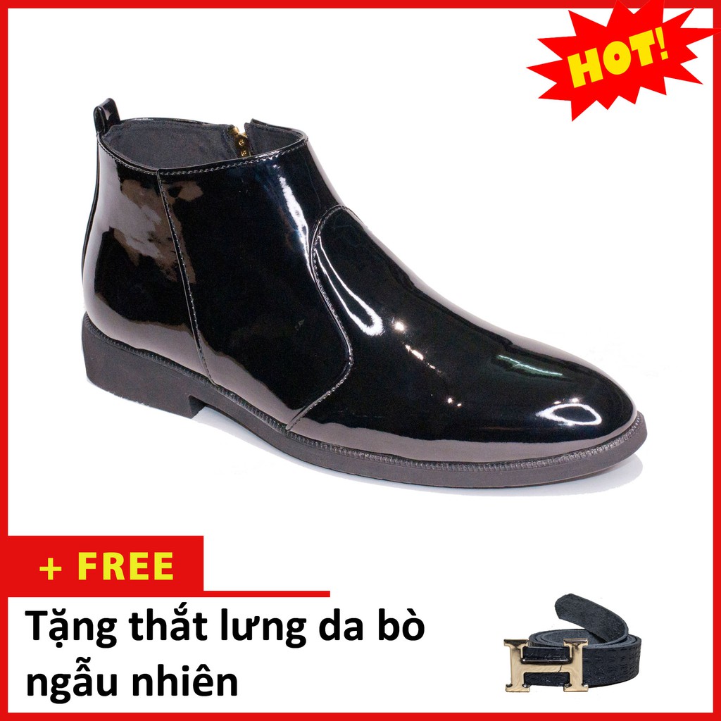 Giày Da Nam AROTI Chealsea Boot Cao Cổ Chất Đẹp Cao Cấp,Đế Khâu Siêu Bền, Tăng Chiều Cao 3cm Form Hàn Đủ size CB521-B(TL