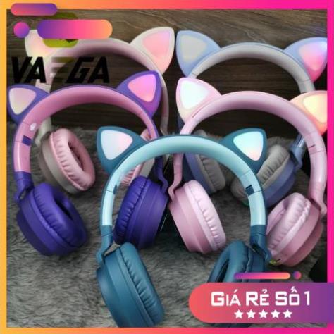 Tai Nghe Mèo Bluetooth, Headphone Tai Mèo Dễ Thương Có Mic,Âm Bass Mạnh Mẽ Và Dung Lượng Pin Khủng 400mAh