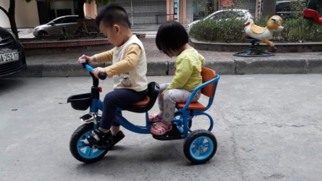 Xe đạp 3 bánh , Xe đạp xích lô yên da cho bé từ 2-6 tuổi