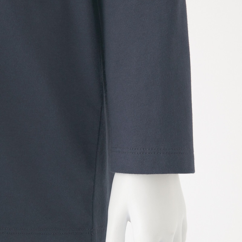 Muji Áo Thun Vải Jersey Cổ Tròn Dài Tay-Trẻ Em