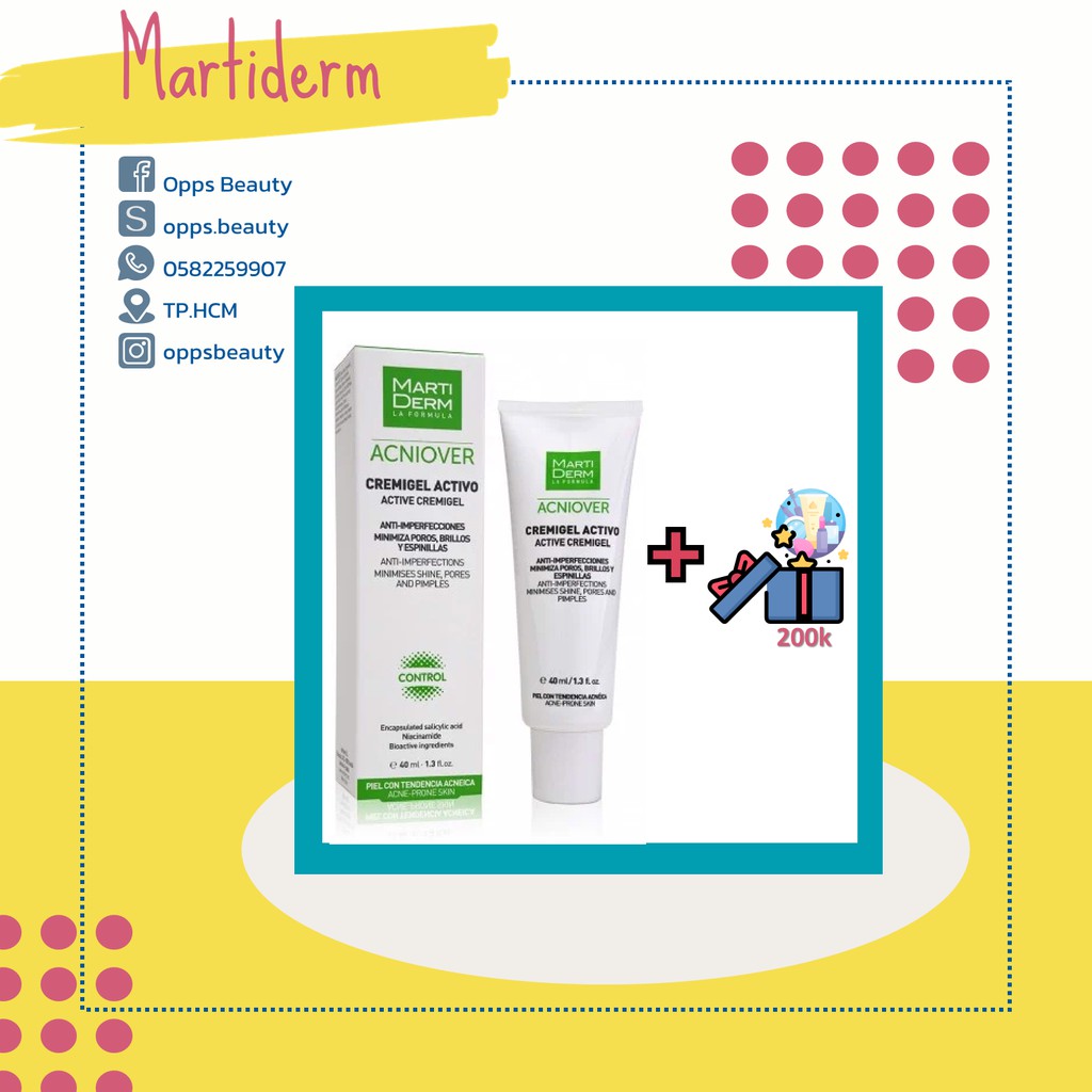 [MARTIDERM] Kem dưỡng giảm nhờn, se lỗ chân lông MARTIDERM ACTIVE CREMIGEL