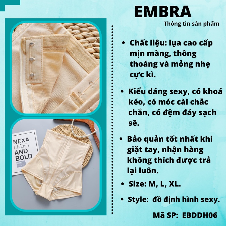 Quần nâng mông gen bụng chất liệu lụa cao cấp có khoá kéo và móc cài tiện lợi mã EBDDH06