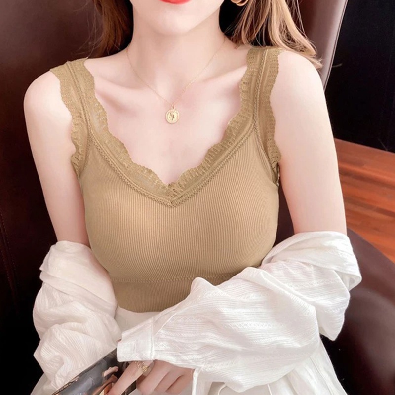 Áo Tank Top Có Mút Đệm Co Giãn Thời Trang Mùa Hè Dành Cho Nữ