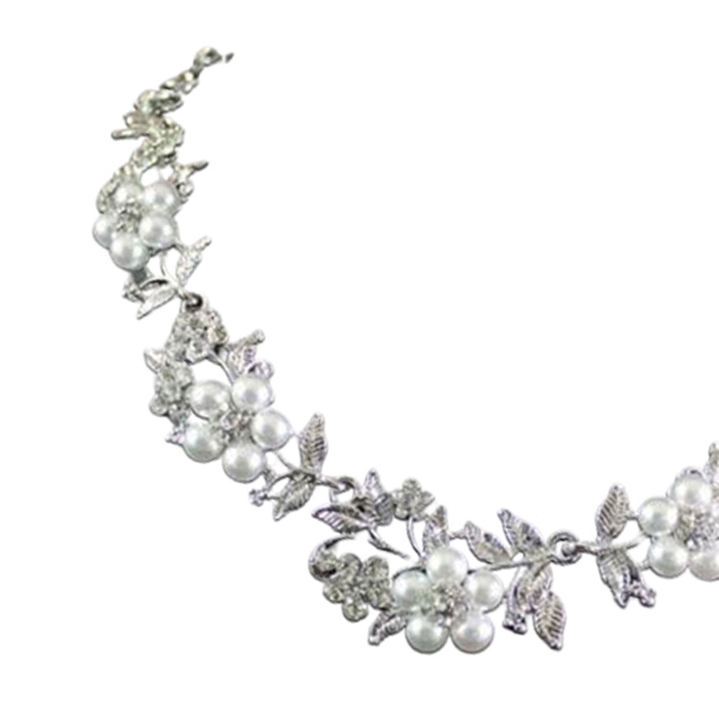 Bộ dây chuyền + bông tai đính đá/ngọc trai giả sang trọng