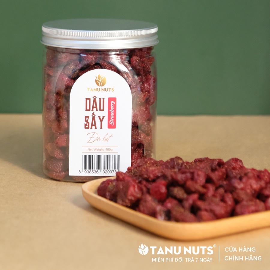 Dâu tây sấy dẻo không đường Đà Lạt TANU NUTS thơm ngon phù hợp cho người ăn kiêng và mẹ bầu 400g