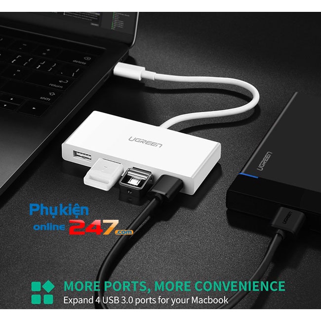 Bộ chia cổng USB type C cho Macbook Air 2018