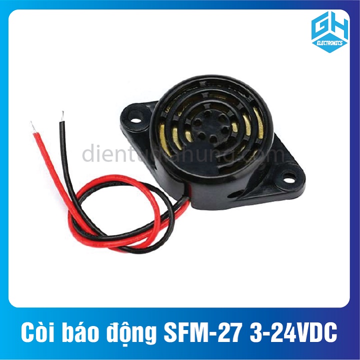 1 cái Còi báo động SFM-27 3-24VDC màu đen hoặc trắng ngẫu nhiên